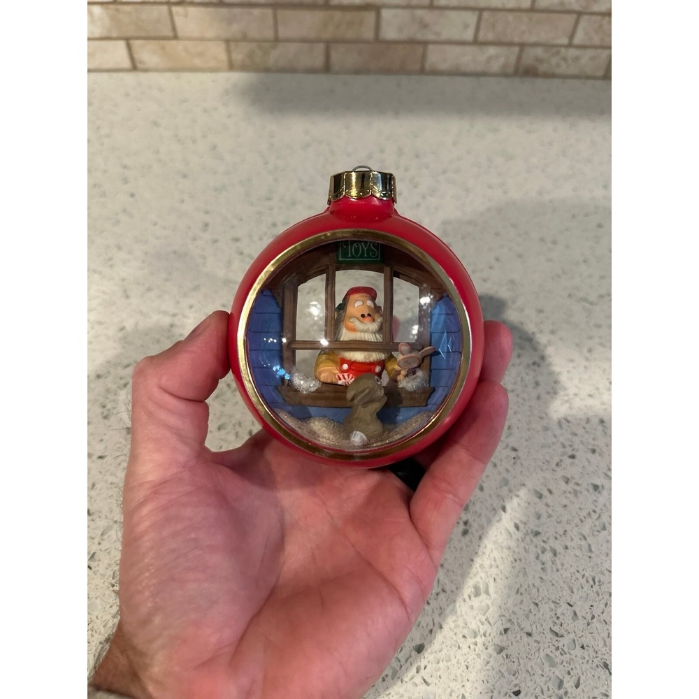 Vintage Hallmark Keepsake Santa Claus Toy Shop Ornament g1